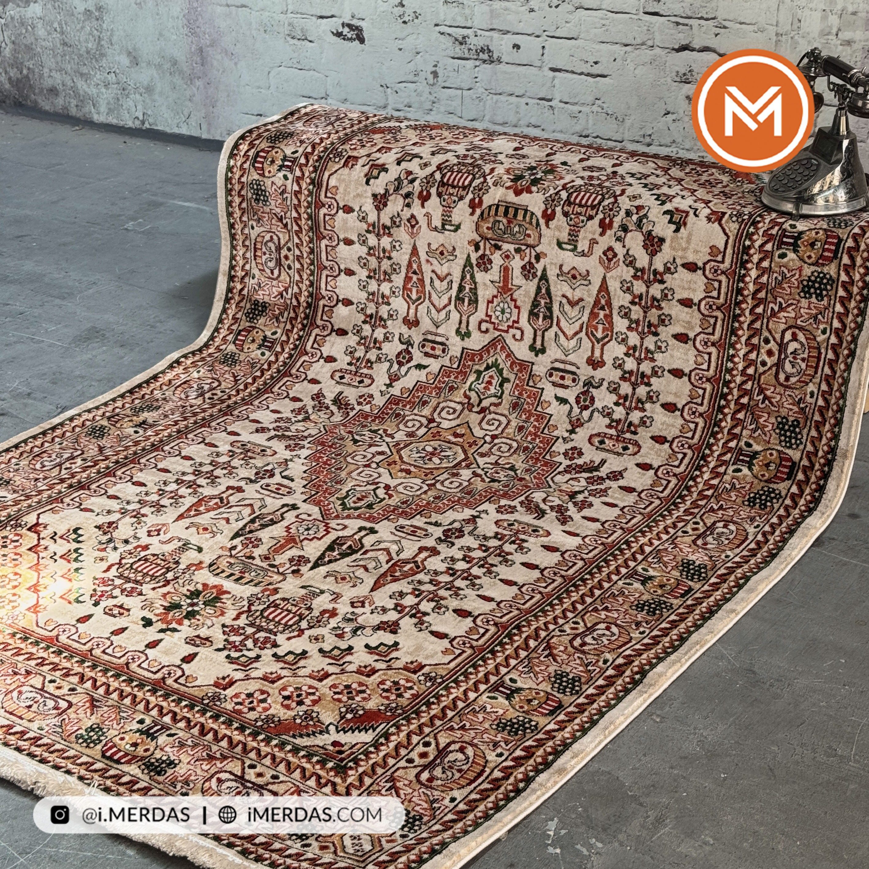 فرش گبه هرمس پلاس کد 6661 زمینه تمام رنگ